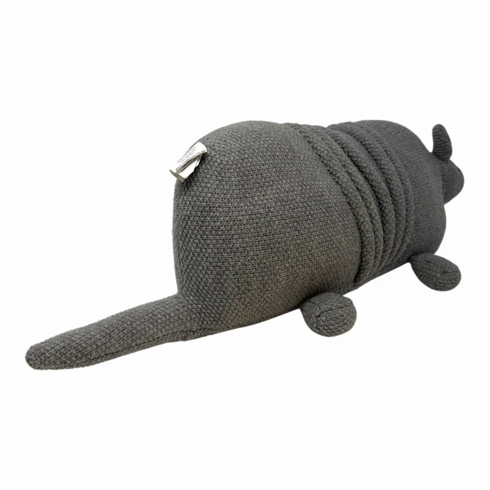 Christian Robinson Target Grey Knit Armadillo Decorative Pillow Plush Decor‎